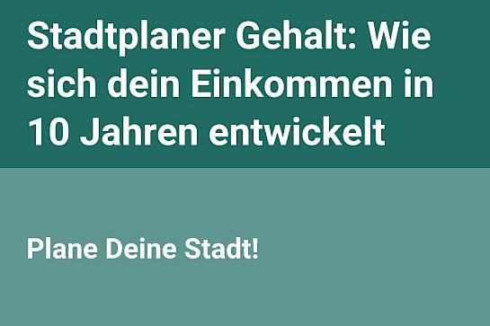 Stadtplaner Gehalt: Entwicklung in 10 Jahren