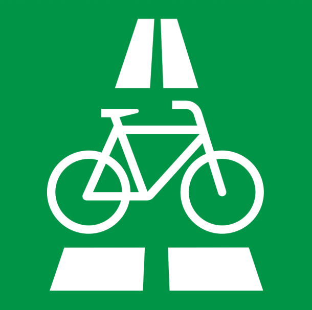 Piktogramm Radschnellweg der AGFS NRW e.V., Symbol für Radschnellverbindungen