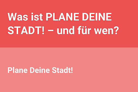 Was ist PLANE DEINE STADT! – und für wen?